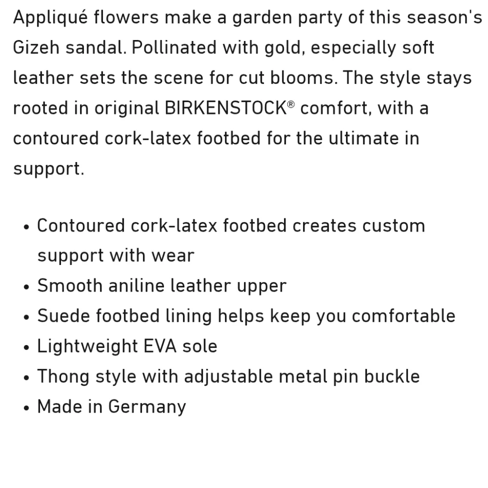 Birkenstock Women's Gizeh Flowers Footbed Sandal in White sz Euro 37 - Picture 5 of 14